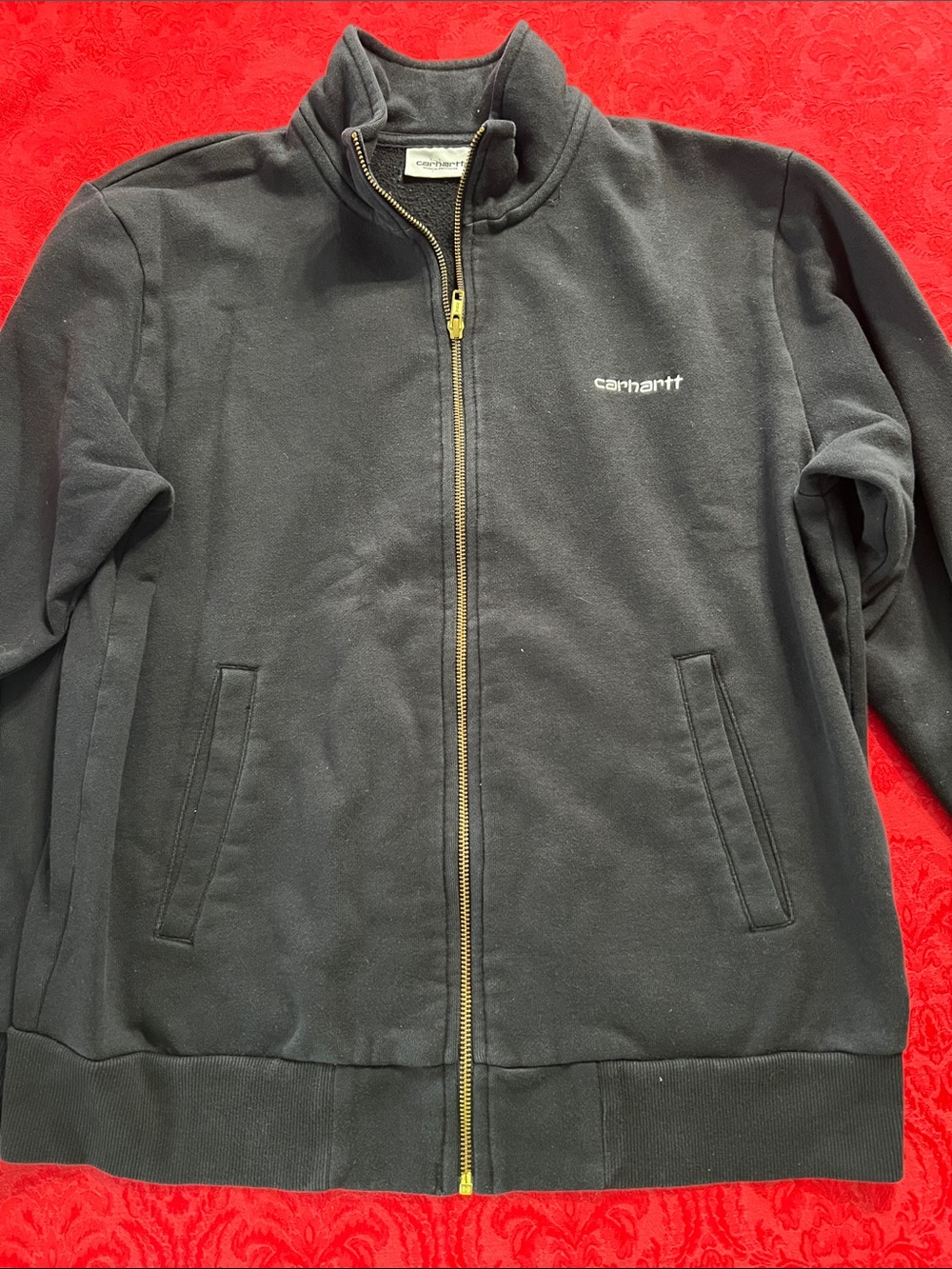 Carhartt WIP SS24 Script Embroidery Jacket Black White Full Zip Men’s M